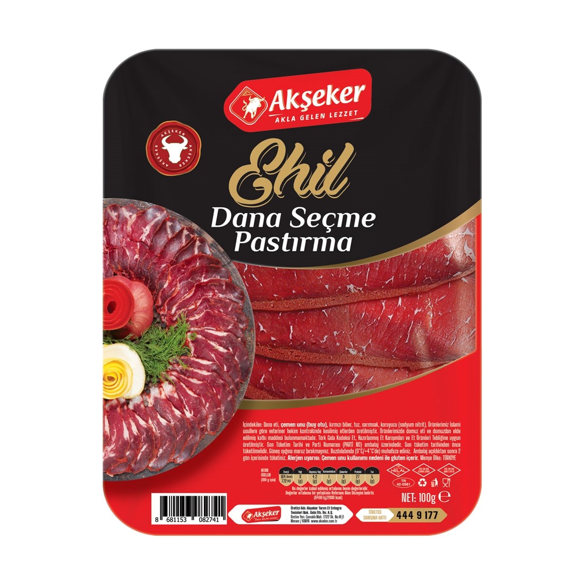 Ehil Dana Dilimli Seçme Pastırma 100g Ehil Dana Dilimli Seçme Pastırma 100g